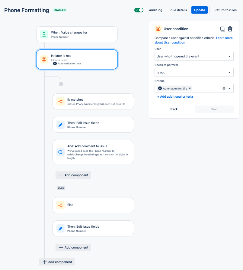 Jira Phone Number Validation and Reformat